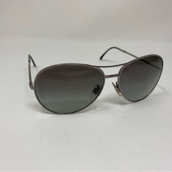 BURBERRY AVIATOR SUNGLASSES B 3056 100611 57/13/135 SILVER WITH GRAY LENS &824 - Picture 1 of 11